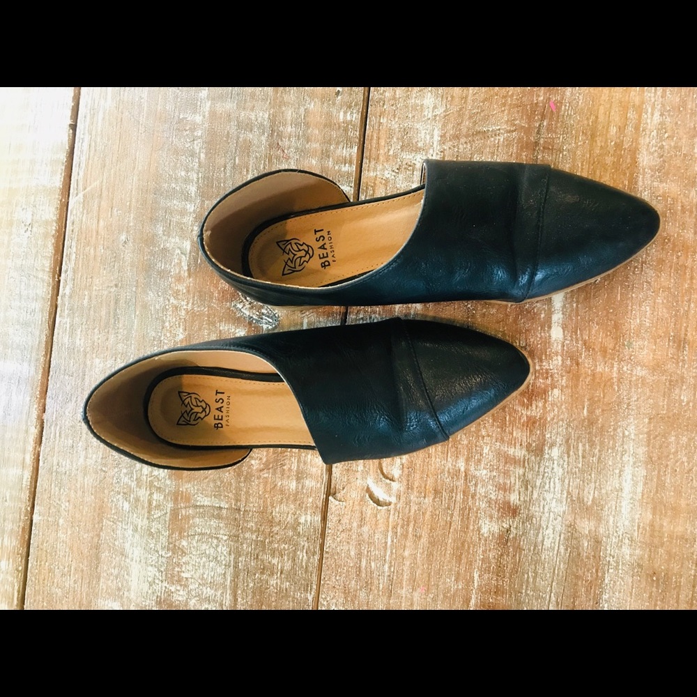 Black cut out shoes